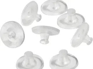 Lås til ørestik, diam. 10 mm, transparent, 10par/ 1 pk.
