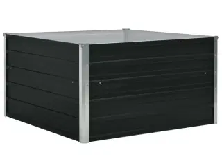 Forhøjet blomsterbed 100 x 100 x 45 cm galvaniseret stål grå