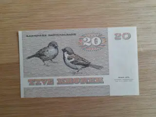 20 krone seddel, aldrig foldet.