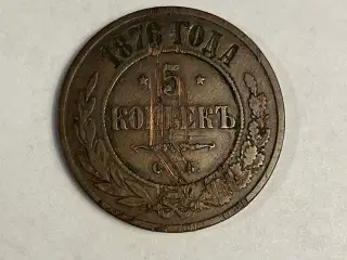 5 Kopeks Russia 1876 - Dårlig stand