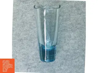 Akva blå Glas Vase fra Holmegaard (str. 25 x 13 cm)