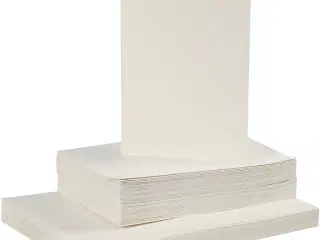 Elegant Råhvide Kort og Kuverter - 50 Sæt