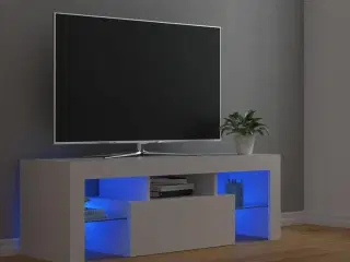 Tv-skab med LED-lys 120x35x40 cm hvid
