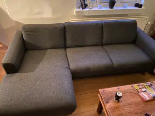 Chaiselong sofa grå