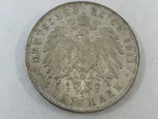5 Mark 1911 D, Bayern, Germany