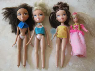Bratz 3 stk. og 1 Barbie dukke