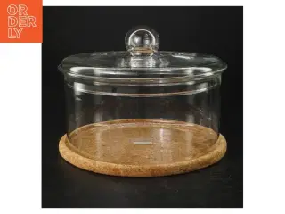 Gennemsigtigt glasfad med korkbund fra Bodum (str. Ø. 22 cm)