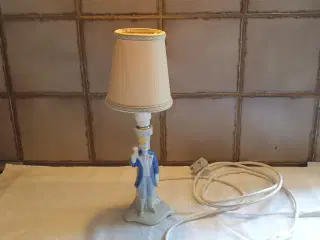 Bordlampe porcelæn m skærm