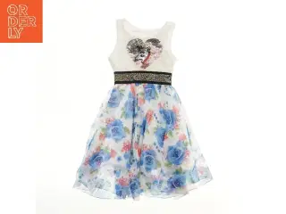 Blomsterkjole med pailletter (str. 128)