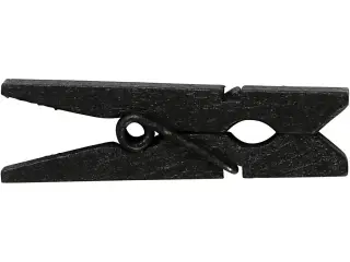 Minitøjklemmer i sort - 20 stk. 35x7 mm