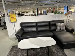 Okselæder sofa med chaiselong, købt januar 2024