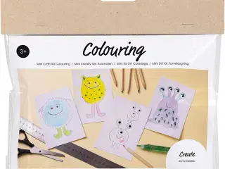 Mini DIY Kit Farvelægning, Monster, 1 pk.
