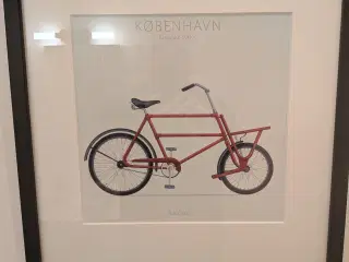 Mads Berg kunstplakat – "Budcykel" Flot indrammet