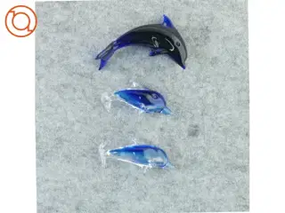 Glas delfiner (str. 14 x 4 cm og 12 x 3 cm)