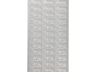 Sølvfolie Stickers til Menu - 10x23 cm, 1 Ark