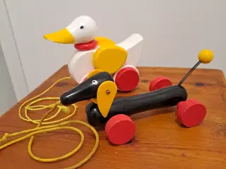 Brio trækdyr - gravhund og and.