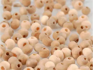 Træperle, diam. 5 mm, hulstr. 1,5 mm, 100stk./ 1 pk.