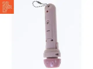 Rosa LED mini-lommelygte med nøglering (str. 12 cm)