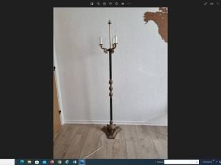 3 armet gulvlampe i messing