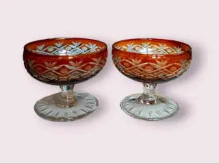 2 stk. ældre bøhmiske glas, vintage 