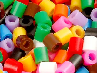 Rørperler, str. 5x5 mm, hulstr. 2,5 mm, medium, standardfarver, 30000ass./ 1 pk.