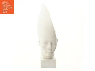 Hvid skulpturhoved af farao (str. 56 cm)