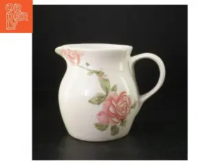 Porcelænsmælkekande med rosenmotiv (str. H. 15,5 cm. ø. 13,5 cm)