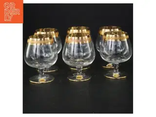 Vintage cognacglas med guldkant fra Lyngby (str. 8 komma 5 x 6 cm)