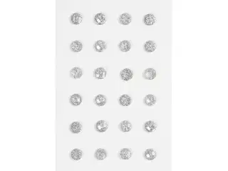 Rhinsten, diam. 8 mm, sølv, 32stk./ 1 pk.