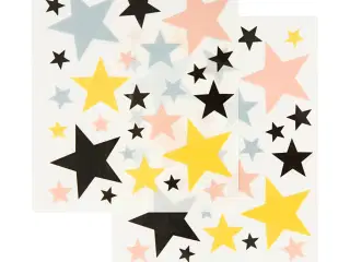 Rub on stickers, stjerner, ark 12,2x15,3 cm, 1 pk.