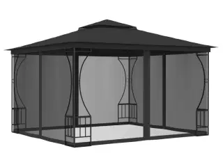 Pavillon med net 300x300x265 cm antracitgrå