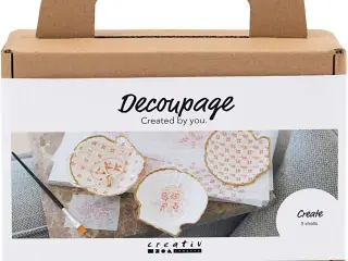 Mini DIY Kit Decoupage, Muslingeskaller, soft rosa, 1 pk.