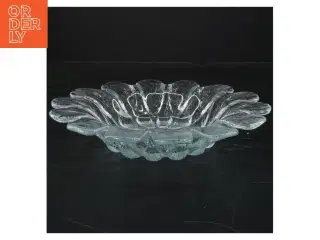 Glas skål med blomsterdesign (str. Ø 23 cm)