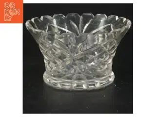 Glasvase med diamantmønster (str. Ø 14 cm)