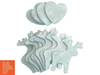 Julepynt rensdyr og hjerter  dekoration (str. 9-6 cm)