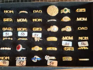 Ringe med og uden rhinsten 