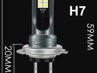 H7 led pære 2stk 