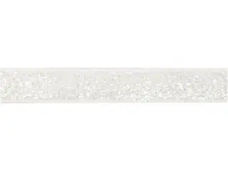 Elegant hvid dekorationsbånd 10 mm x 5 m med glitter