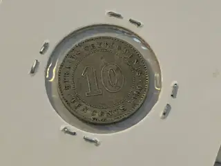10 Cents 1890 Straits Settlements