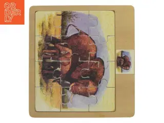 Elefant-puslespil (str. 12 brikker)