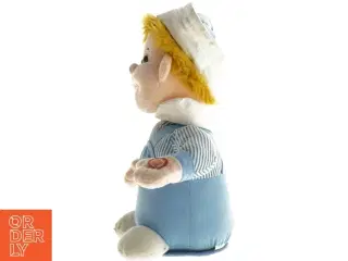 Blå og hvid stofdukke