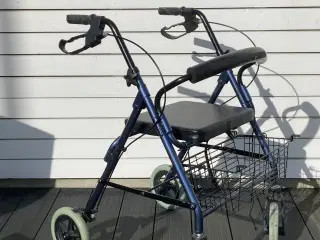 Rollator m ryglæn og kurv