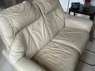 Lys læder sofa 