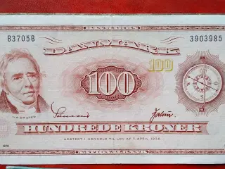 100 KRONE 1970 Hans Christian Ørsted, Compass