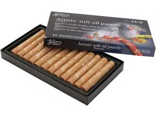 Gallery Oliepastel 12 stk. - Okker, 7 cm, Høj Kvalitet