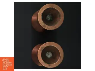 Brune lysestager i kobber, 2 stykker (str. 13 cm. 2 stykker)