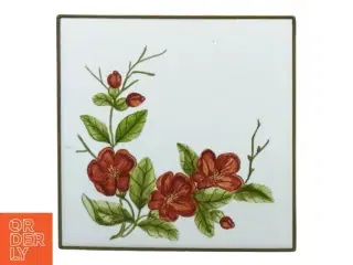 Bordskåner med håndmalet blomstermotiv (str. 16 cm)