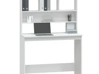 Skrivebord m. hylder 102x45x148 cm konstrueret træ hvid