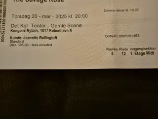 The Savage Rose koncert billet