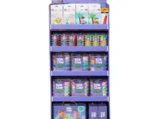 Gulvdisplay med Silk Clay®, H: 1560 mm, D: 390 mm, B: 580 mm, ass. farver, 102enh./ 1 pk.